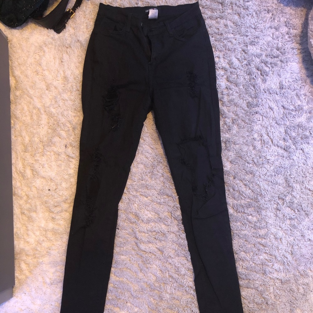 Black ripped fashion nova jeans